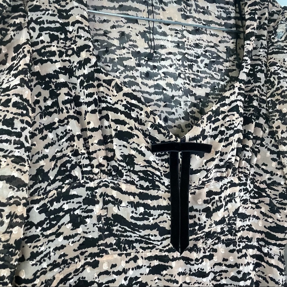 NWOT Zara Animal Print Mini Dress Ruffled Sleeve Sz M - Picture 8 of 13